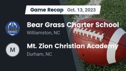 Recap: Bear Grass Charter School vs. Mt. Zion Christian Academy  2023