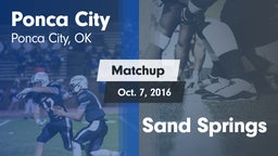 Matchup: Ponca City High vs. Sand Springs  2016