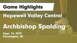 Hopewell Valley Central  vs Archbishop Spalding  Game Highlights - Sept. 14, 2019