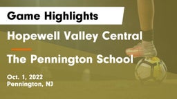 Hopewell Valley Central  vs The Pennington School Game Highlights - Oct. 1, 2022