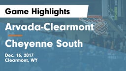 Arvada-Clearmont  vs Cheyenne South  Game Highlights - Dec. 16, 2017