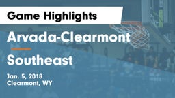 Arvada-Clearmont  vs Southeast  Game Highlights - Jan. 5, 2018