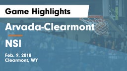 Arvada-Clearmont  vs NSI Game Highlights - Feb. 9, 2018