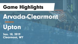 Arvada-Clearmont  vs Upton Game Highlights - Jan. 18, 2019