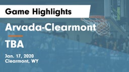 Arvada-Clearmont  vs TBA Game Highlights - Jan. 17, 2020