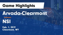 Arvada-Clearmont  vs NSI Game Highlights - Feb. 1, 2019