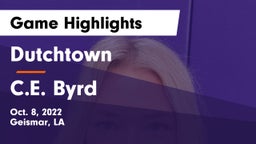 Dutchtown  vs C.E. Byrd  Game Highlights - Oct. 8, 2022