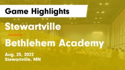Stewartville  vs Bethlehem Academy  Game Highlights - Aug. 25, 2022