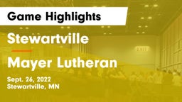 Stewartville  vs Mayer Lutheran  Game Highlights - Sept. 26, 2022