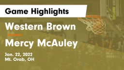 Western Brown  vs Mercy McAuley Game Highlights - Jan. 22, 2022