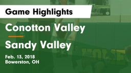 Conotton Valley  vs Sandy Valley  Game Highlights - Feb. 13, 2018