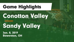 Conotton Valley  vs Sandy Valley  Game Highlights - Jan. 8, 2019