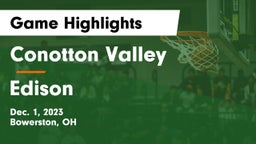 Conotton Valley  vs Edison  Game Highlights - Dec. 1, 2023