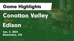 Conotton Valley  vs Edison  Game Highlights - Jan. 3, 2024