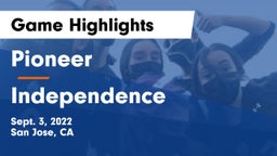 Pioneer  vs Independence  Game Highlights - Sept. 3, 2022