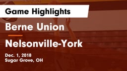 Berne Union  vs Nelsonville-York  Game Highlights - Dec. 1, 2018