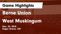 Berne Union  vs West Muskingum  Game Highlights - Dec. 29, 2018