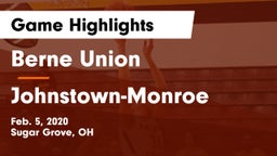 Berne Union  vs Johnstown-Monroe  Game Highlights - Feb. 5, 2020