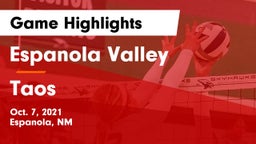 Espanola Valley  vs Taos  Game Highlights - Oct. 7, 2021