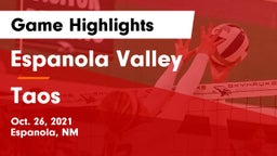 Espanola Valley  vs Taos  Game Highlights - Oct. 26, 2021