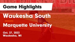 Waukesha South  vs Marquette University  Game Highlights - Oct. 27, 2022