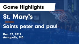 St. Mary's  vs Saints peter and paul Game Highlights - Dec. 27, 2019