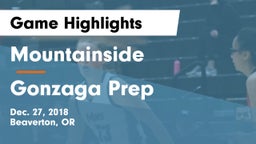 Mountainside  vs Gonzaga Prep  Game Highlights - Dec. 27, 2018