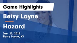 Betsy Layne  vs Hazard  Game Highlights - Jan. 22, 2018