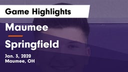 Maumee  vs Springfield  Game Highlights - Jan. 3, 2020