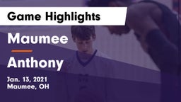 Maumee  vs Anthony  Game Highlights - Jan. 13, 2021