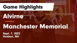 Alvirne  vs Manchester Memorial Game Highlights - Sept. 7, 2022
