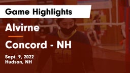 Alvirne  vs Concord  - NH Game Highlights - Sept. 9, 2022