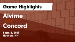 Alvirne  vs Concord  Game Highlights - Sept. 8, 2023