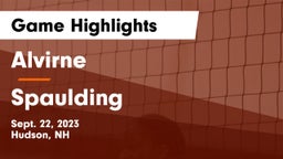 Alvirne  vs Spaulding  Game Highlights - Sept. 22, 2023