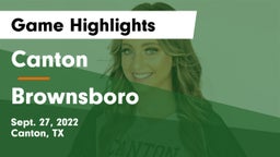 Canton  vs Brownsboro  Game Highlights - Sept. 27, 2022