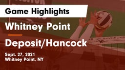 Whitney Point  vs Deposit/Hancock  Game Highlights - Sept. 27, 2021