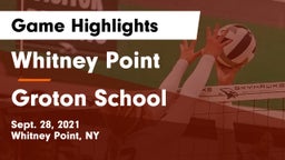 Whitney Point  vs Groton School Game Highlights - Sept. 28, 2021