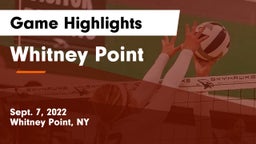 Whitney Point  Game Highlights - Sept. 7, 2022