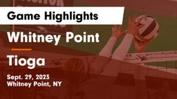 Whitney Point  vs Tioga  Game Highlights - Sept. 29, 2023