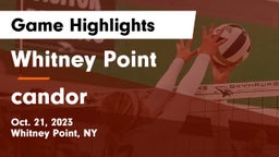 Whitney Point  vs candor Game Highlights - Oct. 21, 2023