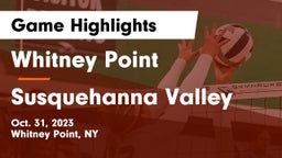 Whitney Point  vs Susquehanna Valley  Game Highlights - Oct. 31, 2023