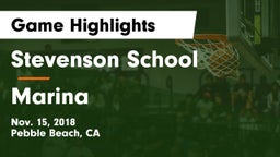 Stevenson School vs Marina Game Highlights - Nov. 15, 2018