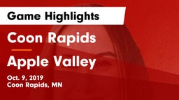 Coon Rapids  vs Apple Valley   Game Highlights - Oct. 9, 2019