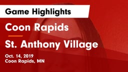 Coon Rapids  vs St. Anthony Village  Game Highlights - Oct. 14, 2019