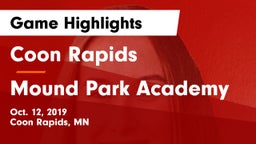 Coon Rapids  vs Mound Park Academy Game Highlights - Oct. 12, 2019