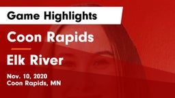 Coon Rapids  vs Elk River  Game Highlights - Nov. 10, 2020