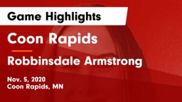Coon Rapids  vs Robbinsdale Armstrong  Game Highlights - Nov. 5, 2020