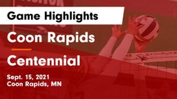 Coon Rapids  vs Centennial  Game Highlights - Sept. 15, 2021