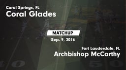 Matchup: Coral Glades High vs. Archbishop McCarthy  2016