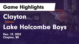 Clayton  vs Lake Holcombe Boys  Game Highlights - Dec. 19, 2023